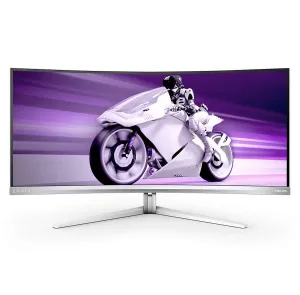 Philips Evnia 34M2C8600/00 34" Wide Quad HD Curved Gaming Monitor - 0.03ms, OLED, AMD FreeSync, Height Adjustable, Speakers, White