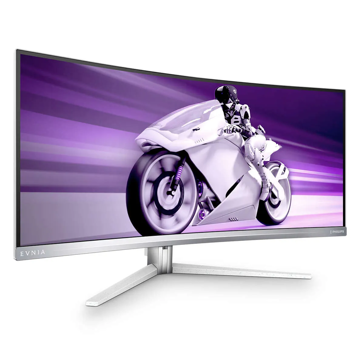 Philips Evnia 34M2C8600/00 34" Wide Quad HD Curved Gaming Monitor - 0.03ms, OLED, AMD FreeSync, Height Adjustable, Speakers, White