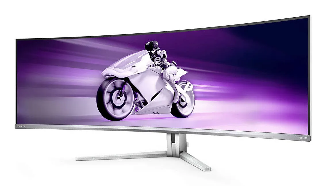 Philips Evnia 49M2C8900/00 48.9" Dual QHD Curved Gaming Monitor - 240Hz, 0.03ms, OLED, NVIDIA G-Sync, AMD FreeSync, Height Adjustable, Speakers, White