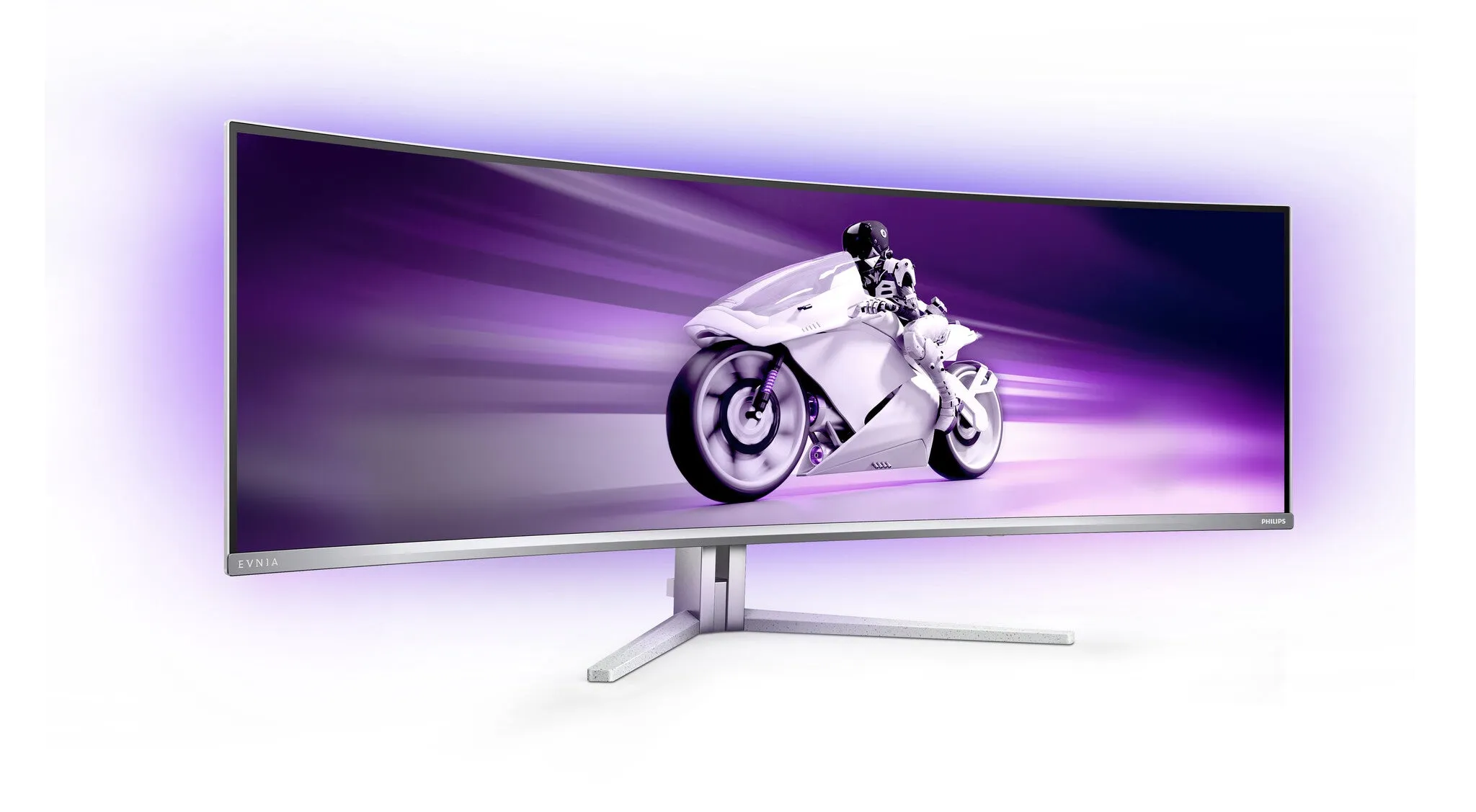 Philips Evnia 49M2C8900L/00 48.9" Dual QHD Curved Gaming Monitor - 144Hz, 0.03ms, OLED, AMD FreeSync, Height Adjustable, Speakers, White