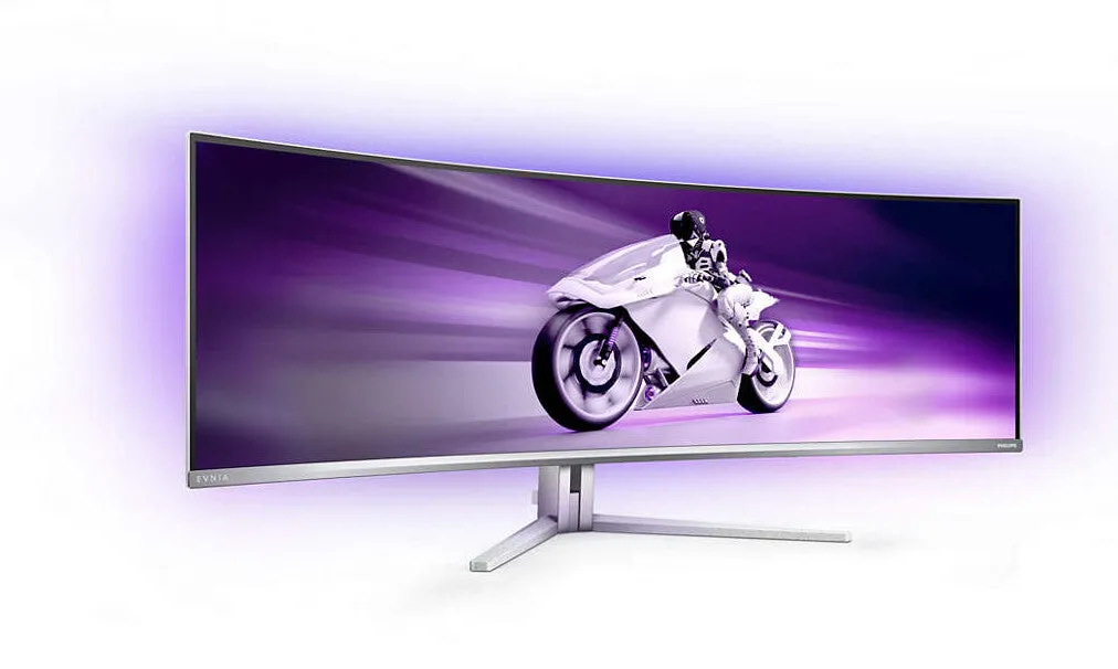 Philips Evnia 49M2C8900L/00 48.9" Dual QHD Curved Gaming Monitor - 144Hz, 0.03ms, OLED, AMD FreeSync, Height Adjustable, Speakers, White