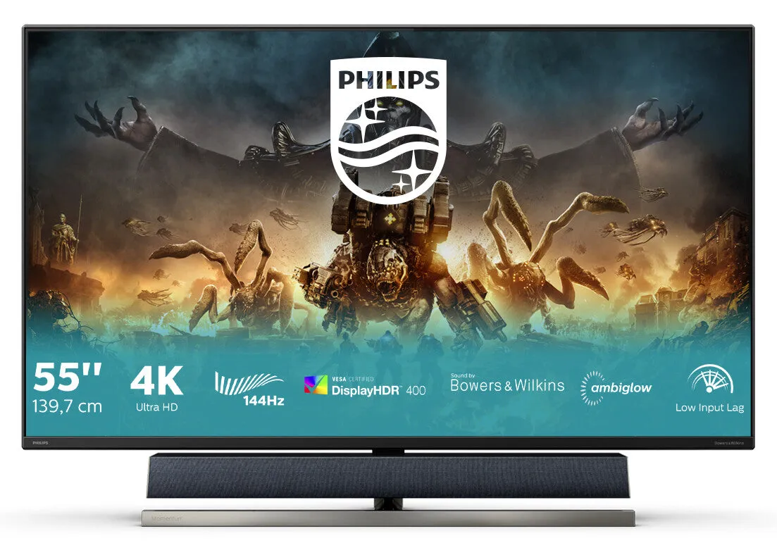 Philips Momentum 559M1RYV/00 55" 4K Ultra HD Gaming Monitor - 144Hz, 4ms, VA, AMD FreeSync, Speakers, Black