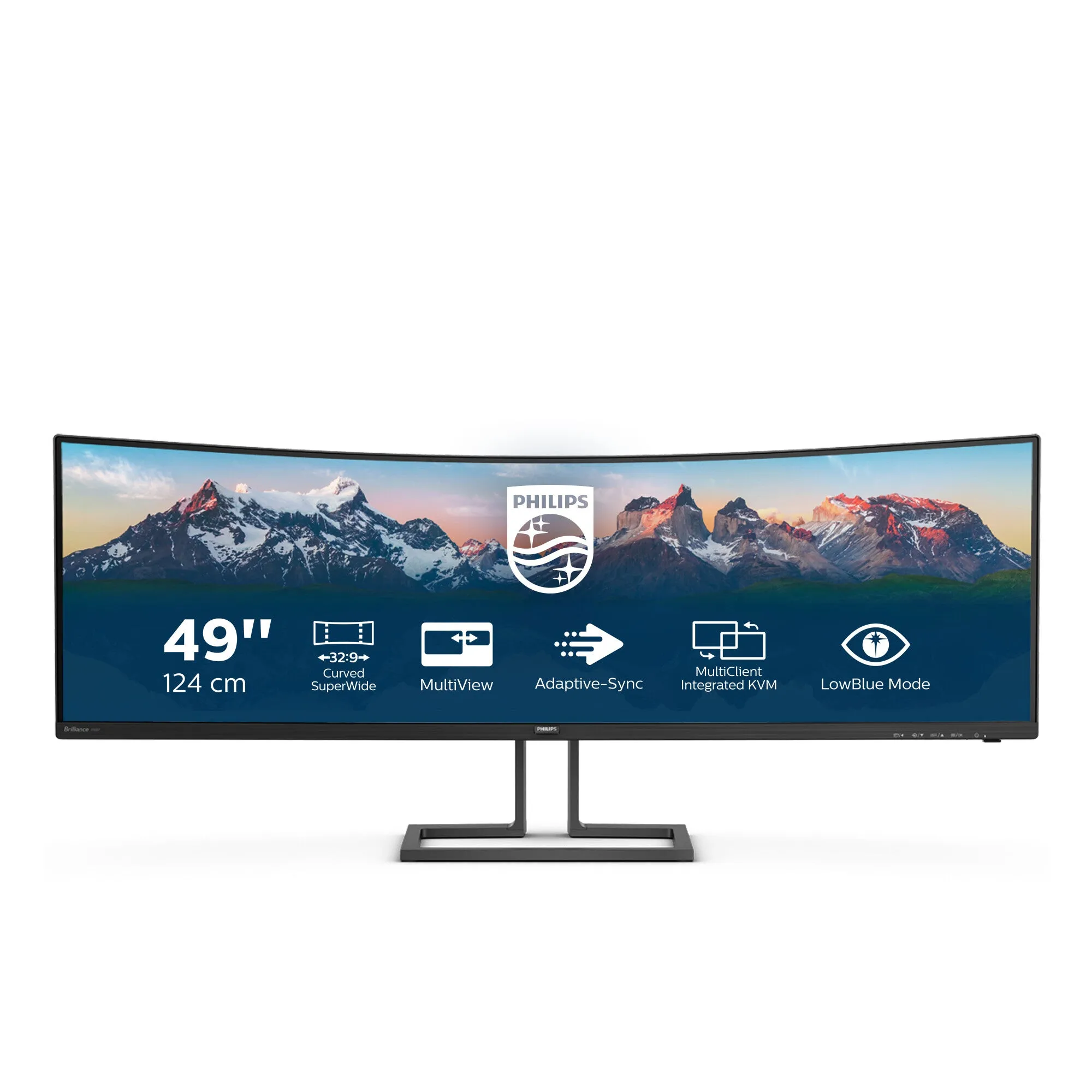 Philips P Line 498P9Z/00 48.8" 5120 x 1440 Curved Gaming Monitor - 165Hz, 4ms, VA, Adaptive-Sync, Height Adjustable, Speakers, Black