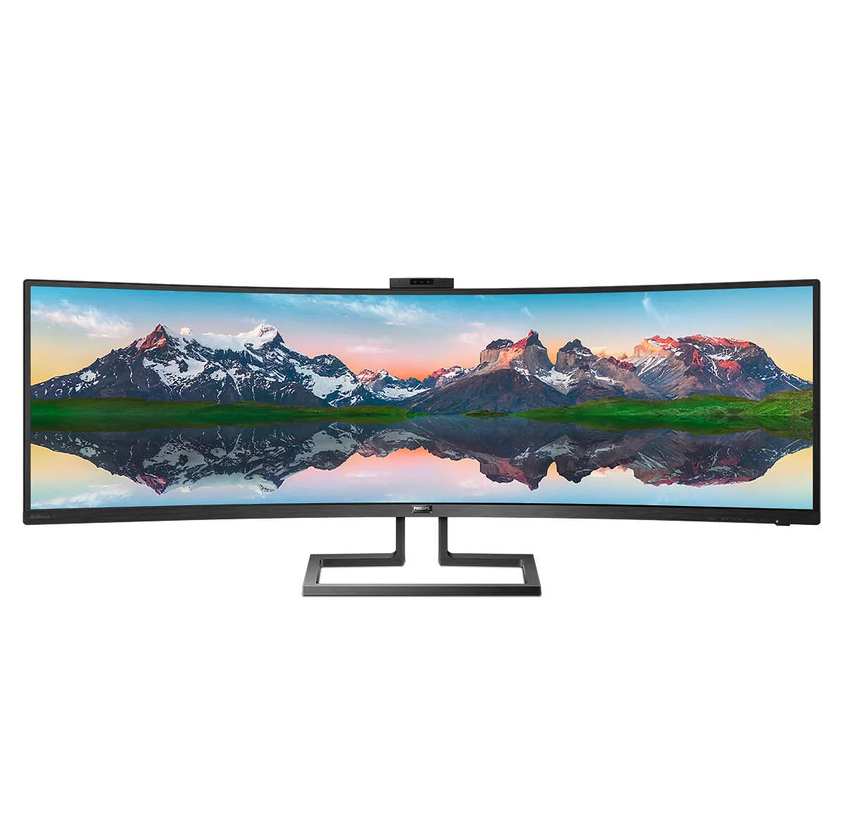 Philips P Line 499P9H/00 49" UltraWide Dual Quad HD Curved Monitor - 70Hz, 5ms, VA, Adaptive-Sync, Height Adjustable, Speakers, Black