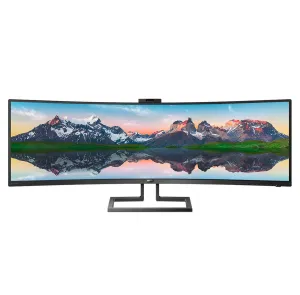 Philips P Line 499P9H/00 49" UltraWide Dual Quad HD Curved Monitor - 70Hz, 5ms, VA, Adaptive-Sync, Height Adjustable, Speakers, Black