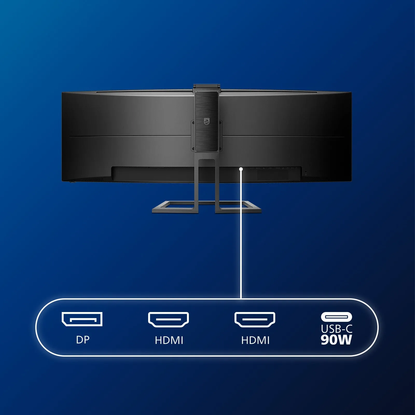 Philips P Line 499P9H/00 49" UltraWide Dual Quad HD Curved Monitor - 70Hz, 5ms, VA, Adaptive-Sync, Height Adjustable, Speakers, Black