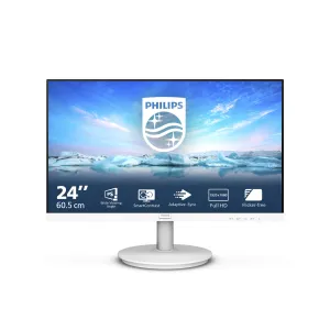 Philips V Line 241V8AW/00 23.8" Full HD Monitor - 75Hz, 4ms, IPS, Adaptive-Sync, Speakers, White