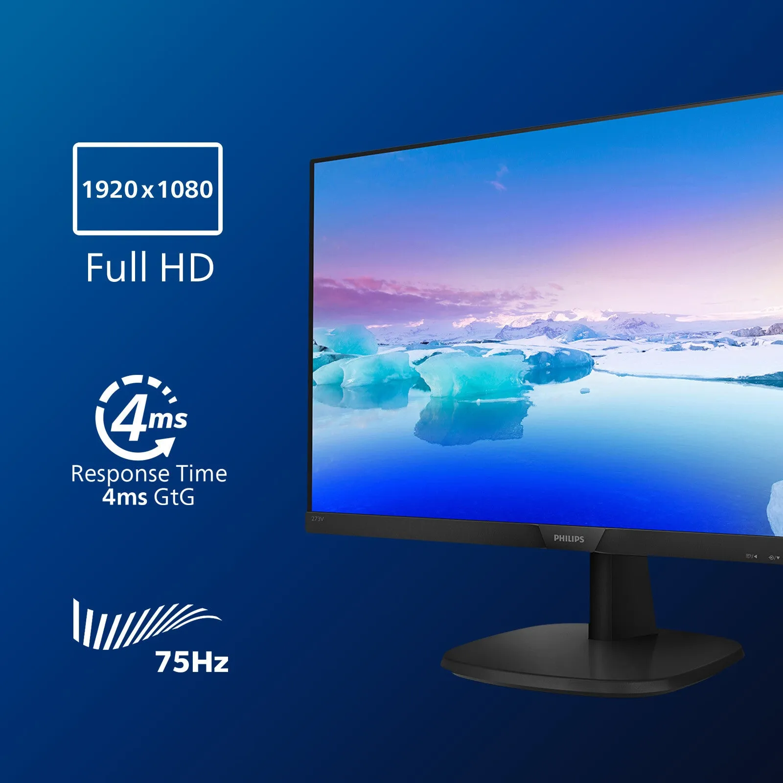 Philips V Line 273V7QJAB/00 27" Full HD Monitor - 75Hz, 4ms, IPS, Speakers, Black