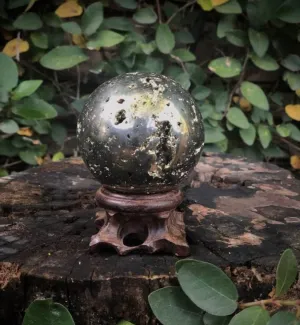 Polished Pyrite Druzy Sphere - Orb - Mineral Ball