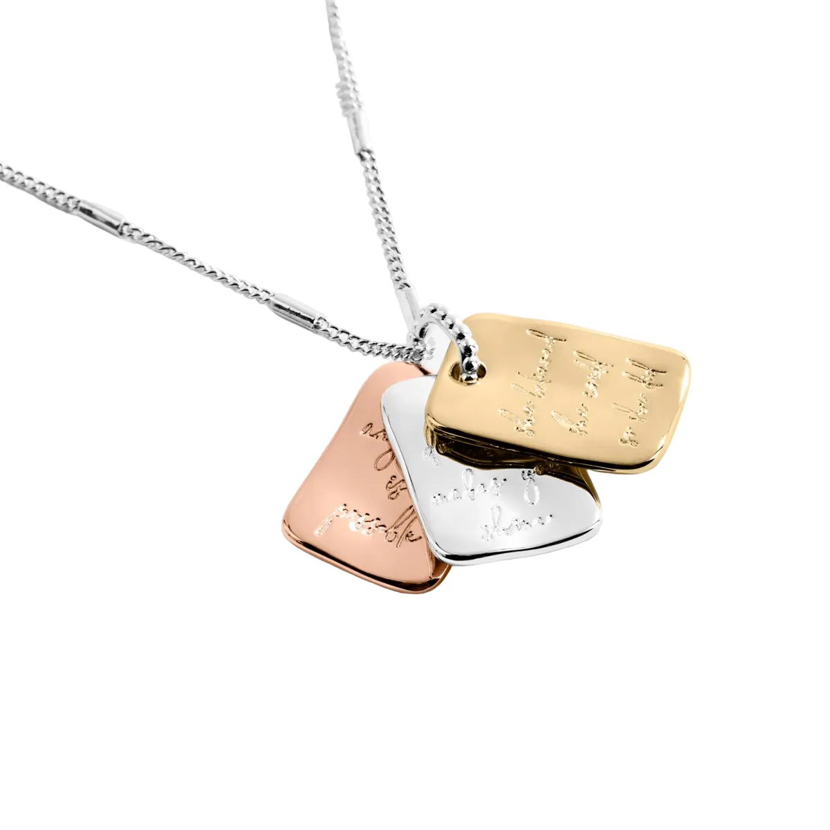 'Positivity' Affirmation Discs Necklace | Silver, Gold & Rose Gold Plated