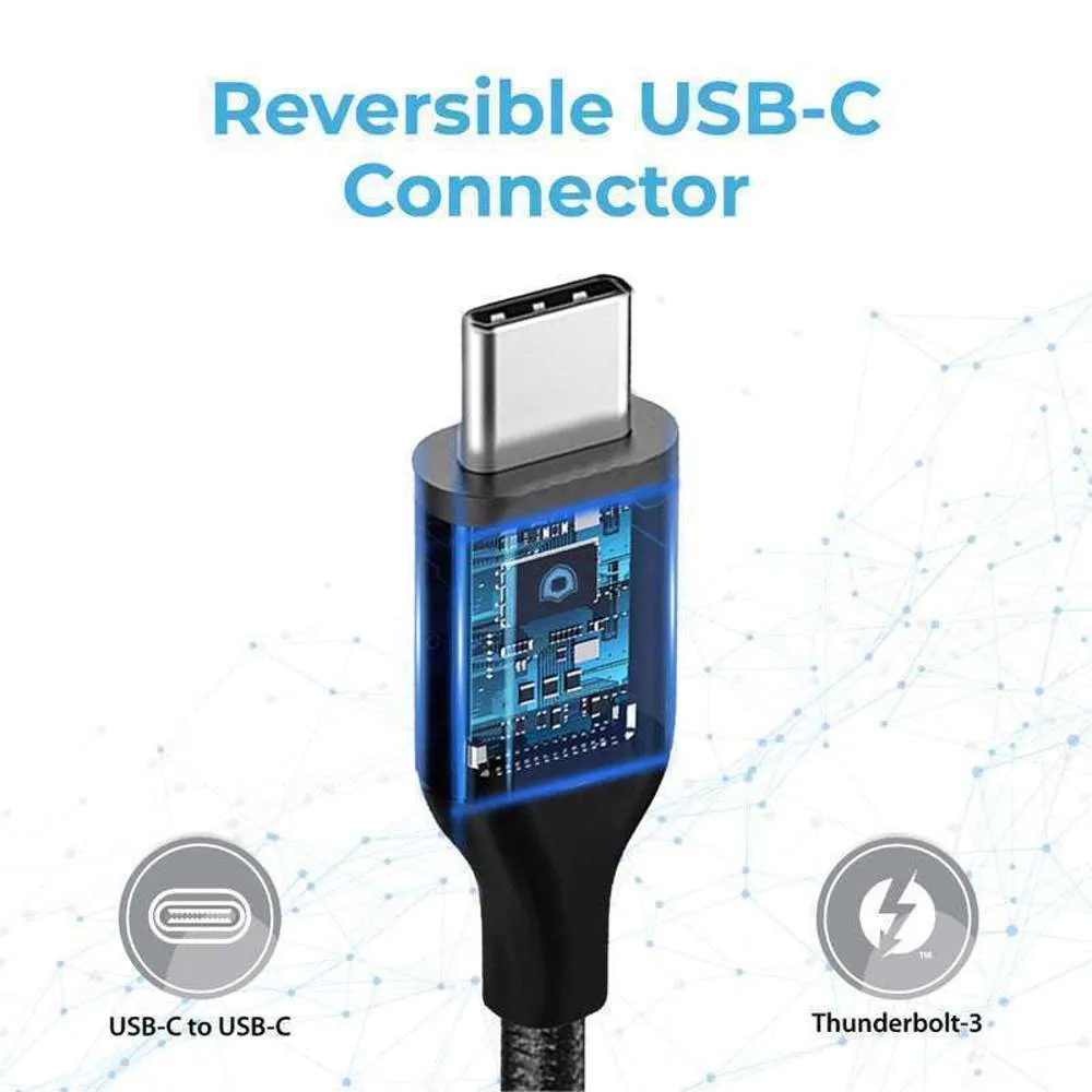 Promate 100W USB-C Thunderbolt 3 Cable 20Gbps 5K Video 1.5Meter