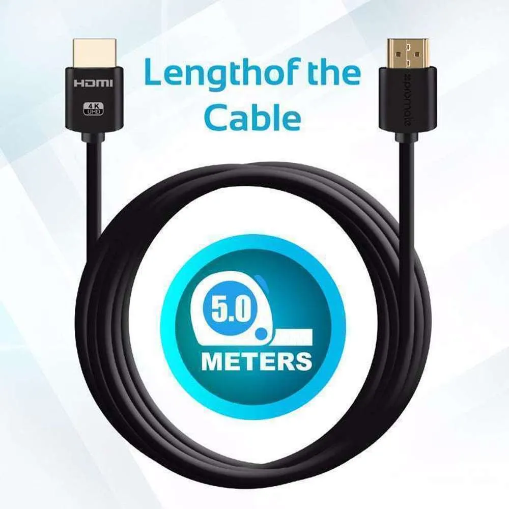 Promate HDMI (Male)-HDMI (Male) Cable 3D 4K UltraHD Ethernet 5m