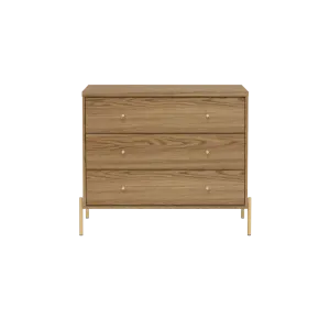 Provincia Jasper 3 Drawer Dresser Oak/Gold #PA61454 (No Warranty)