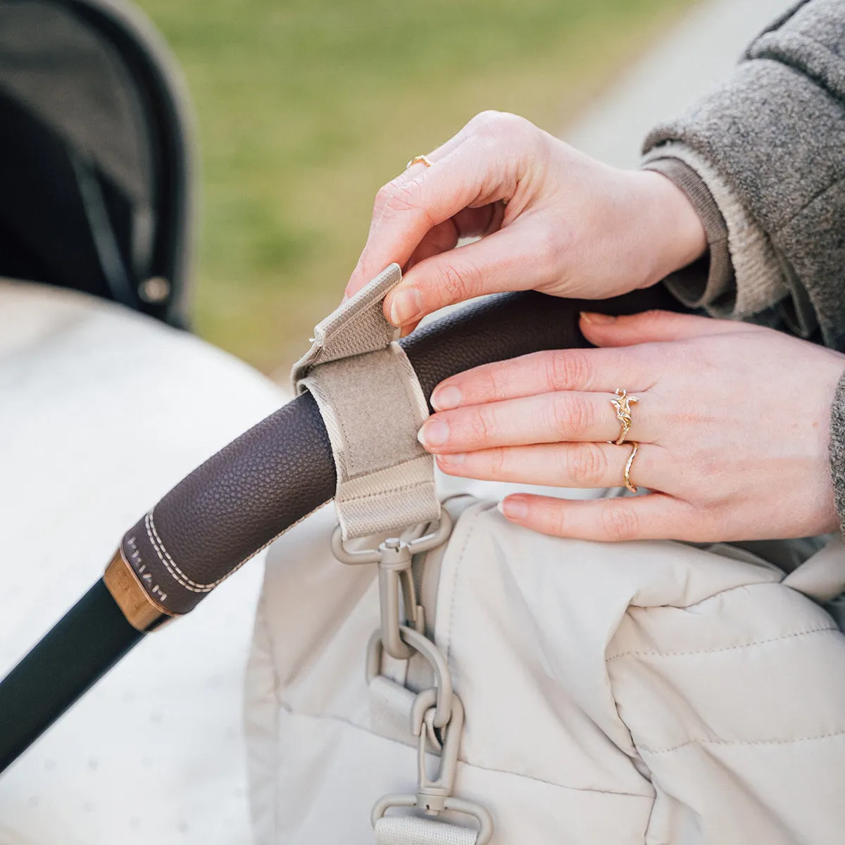 Quilted Changing Bag | Sand Beige