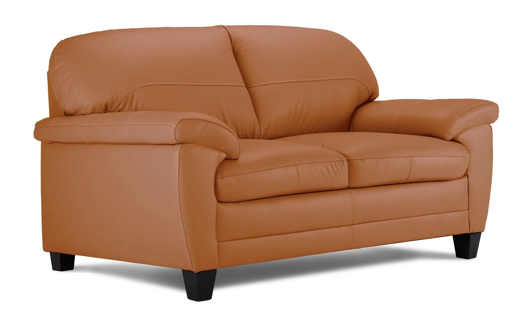 Raphael Leather Sofa and Loveseat Set- Saddle