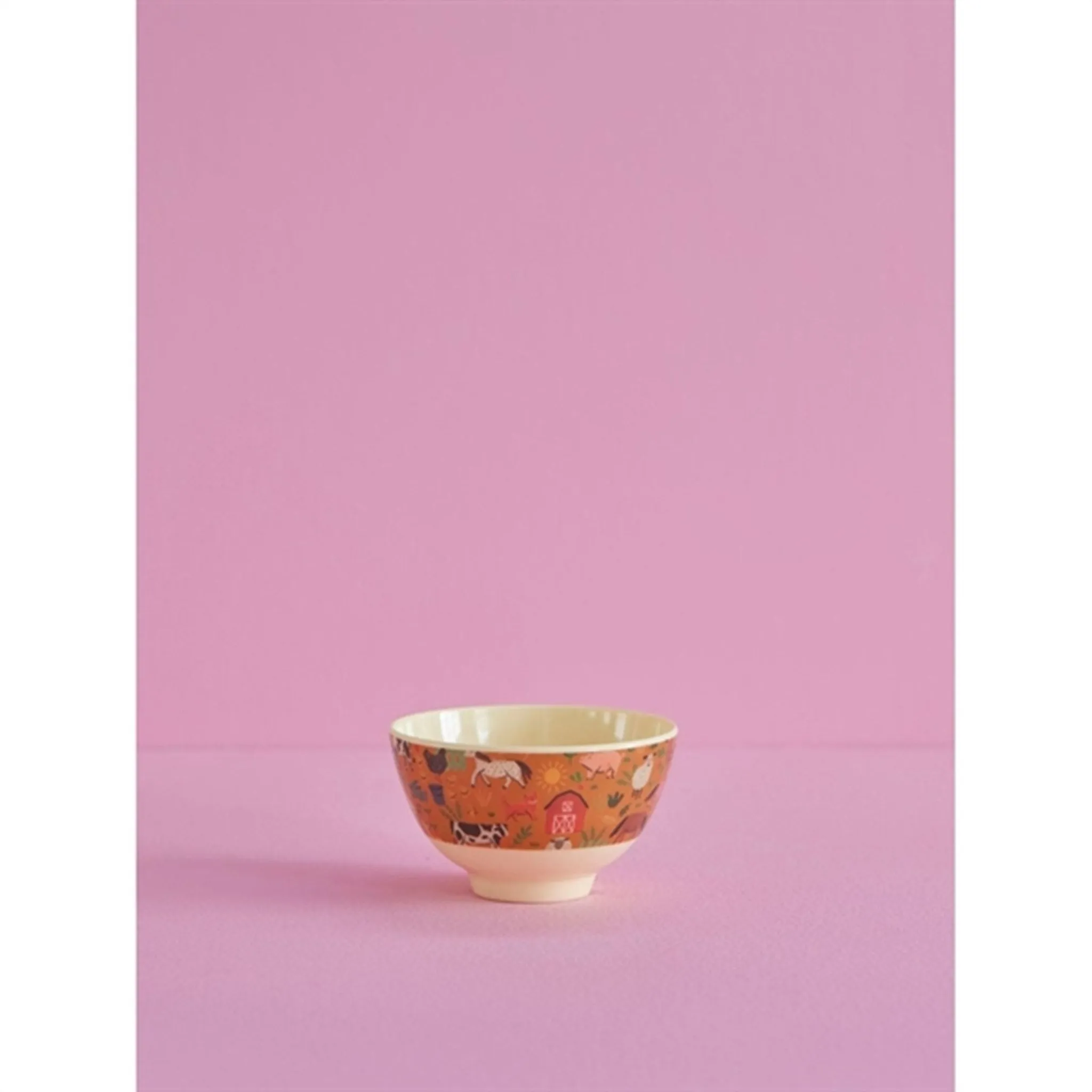 RICE Brown Farm Totable Small Melamine Bowl