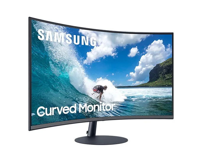 Samsung C27T550FDR 27" Full HD Curved Monitor - 75Hz, 4ms, VA, AMD FreeSync, Speakers, Blue and Grey
