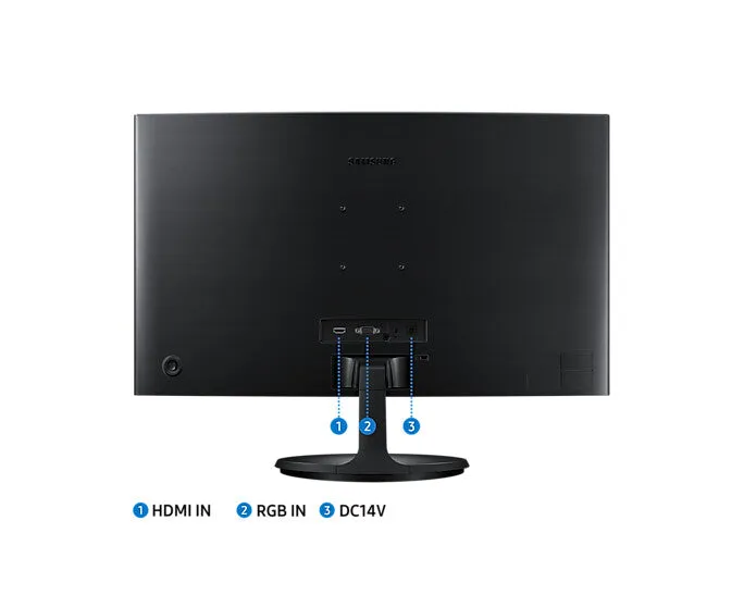 Samsung CF390 24" Full HD Curved Monitor - 60Hz, 4ms, VA, AMD FreeSync, Black