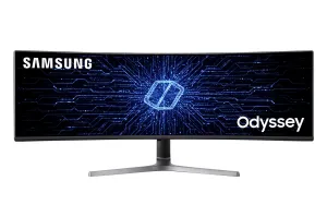 Samsung Odyssey C49RG90SSP 48.8" UltraWide Dual Quad HD Curved Gaming Monitor - 120Hz, 4ms, VA, AMD FreeSync, Height Adjustable, Speakers, Black
