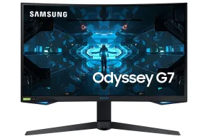 Samsung Odyssey G75T LC27G75TQSRXXU 27" Wide Quad HD Curved Gaming Monitor - 240Hz, 1ms, VA, G-Sync Compatible, Height Adjustable, Speakers, Black