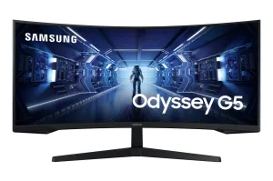 Samsung Odyssey LC34G55TWWPXXU 34" UltraWide Quad HD Curved Gaming Monitor - 165Hz, 1ms, VA, AMD FreeSync, Black