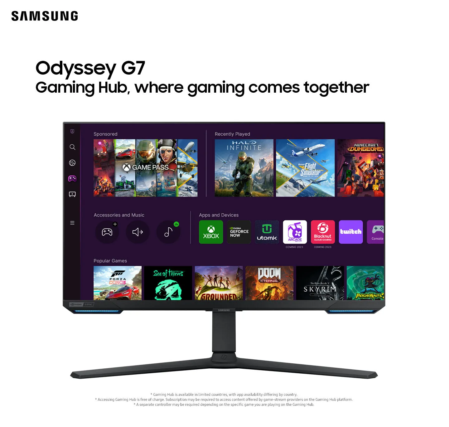 Samsung Odyssey LS32BG700EU 32" 4K Ultra HD Gaming Monitor - 144Hz, 1ms, IPS, G-Sync Compatible, Height Adjustable, Speakers, Black