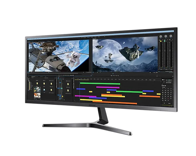 Samsung S34J550W 34" UltraWide Quad HD Monitor - 75Hz, 4ms, VA, AMD FreeSync, Blue and Grey