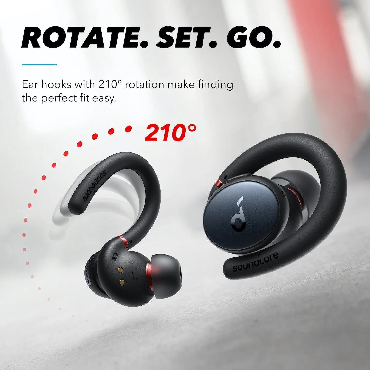 Soundcore Sport X10 True Wireless Bluetooth 5.2 Workout Headphones, Rotatable Ear Hooks, Deep Bass, IPX7 Waterproof, Sweatproof, 32H Play, Fast Charge, Sport Earbuds, Gym, Running