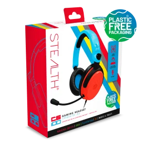 Stealth C6-100 Gaming Headset for Switch, XBOX, PS4/PS5, PC - Neon Blue/Red
