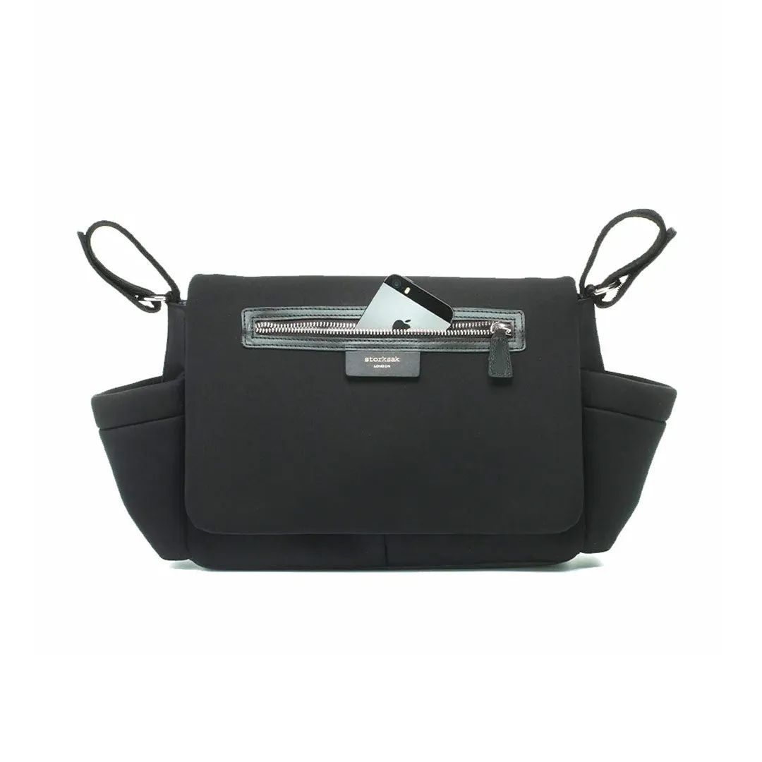 Storksak Stroller Organiser - Luxe - Black   Silver