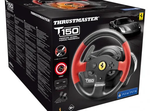 Thrustmaster T150 Ferrari Wheel Force Feedback Black, Red USB Steering wheel PC, PlayStation 4, Playstation 3