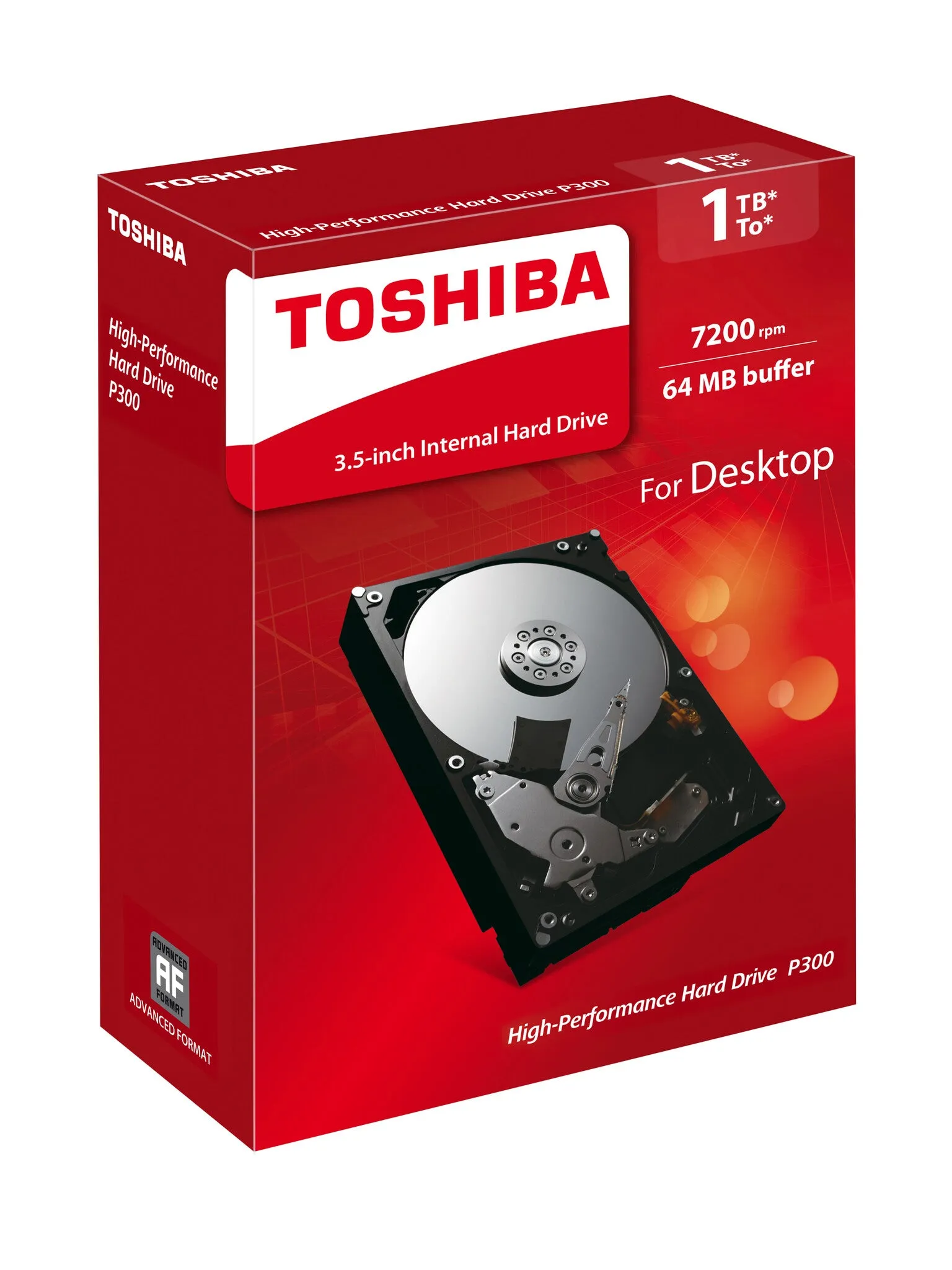 Toshiba P300 1TB internal hard drive 7200 RPM 64 MB 3.5" Serial ATA III