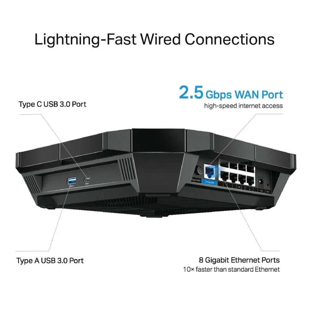 TP-Link Archer AX6000 wireless router Gigabit Ethernet Dual-band (2.4 GHz / 5 GHz) Black