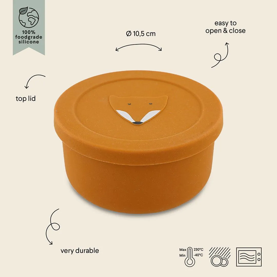 Trixie Silicone Snack Pot   Lid - Mr Fox