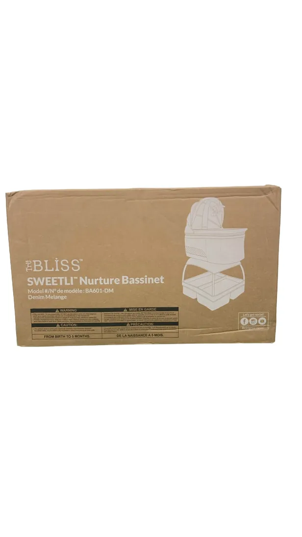 TruBliss Sweetli Nurture Bassinet, Denim Melange