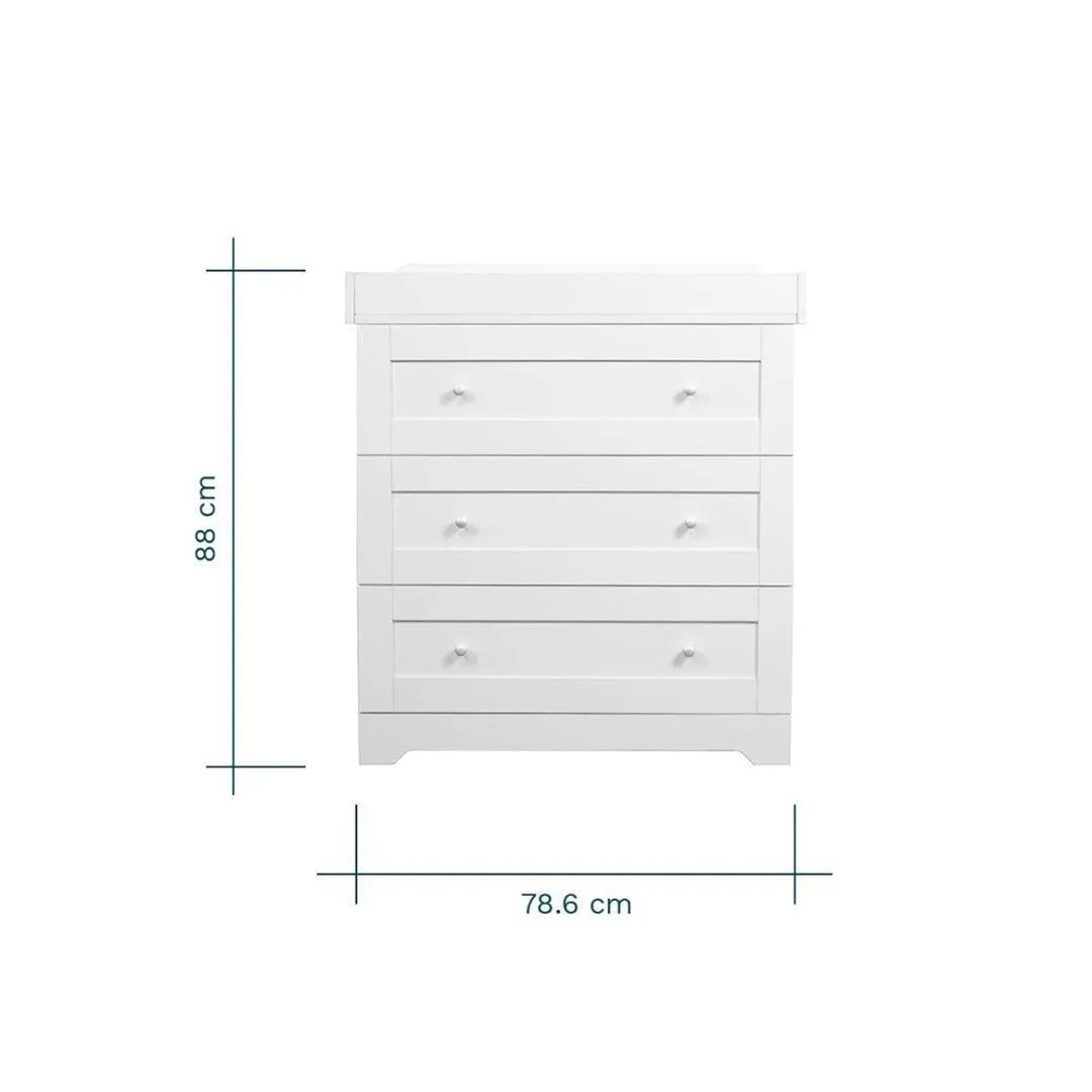 Tutti Bambini Rio Chest Changer - Dove Grey/Honey Oak