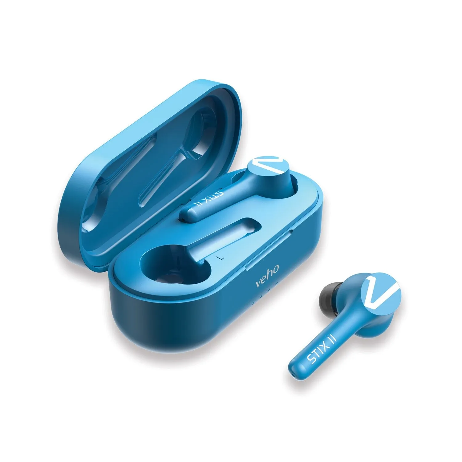 Veho STIX II True Wireless Earphones  Aqua Blue