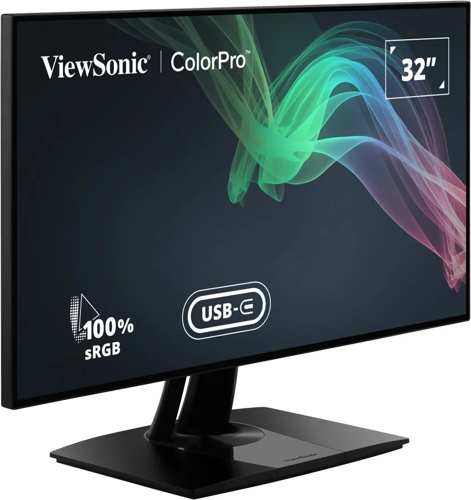 ViewSonic VP Series 3268A-4K 32" 4K Ultra HD Monitor - 60Hz, 5ms, IPS, Height Adjustable, Speakers, Black