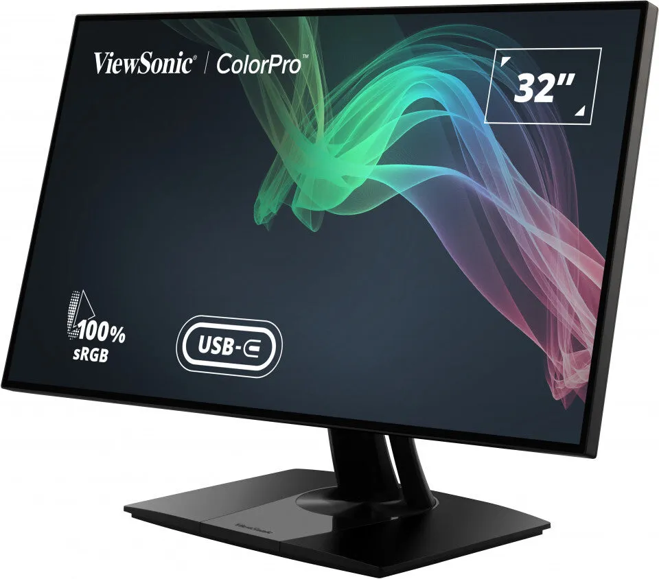ViewSonic VP Series 3268A-4K 32" 4K Ultra HD Monitor - 60Hz, 5ms, IPS, Height Adjustable, Speakers, Black