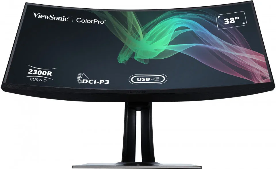 Viewsonic VP3881A 38" Quad HD  Curved Monitor - 60Hz, 5ms, IPS, AMD FreeSync, Height Adjustable, Speakers, Black
