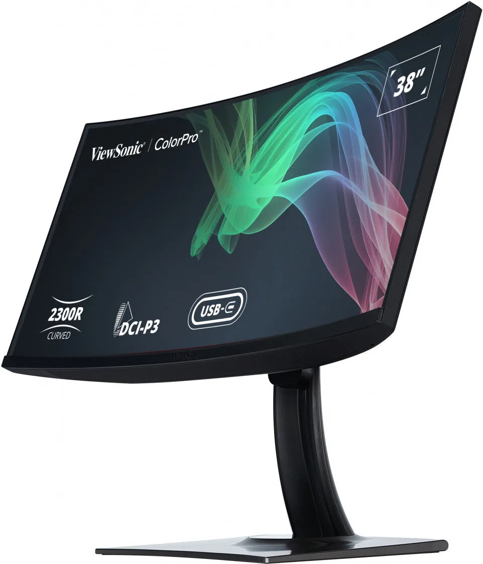 Viewsonic VP3881A 38" Quad HD  Curved Monitor - 60Hz, 5ms, IPS, AMD FreeSync, Height Adjustable, Speakers, Black