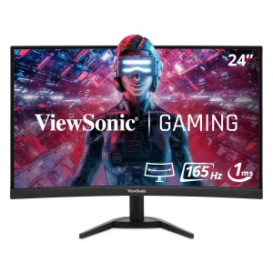 Viewsonic VX Series VX2468-PC-MHD 24" Full HD Curved Gaming Monitor - 165Hz, 2ms, MVA, AMD FreeSync Premium, Speakers, Black