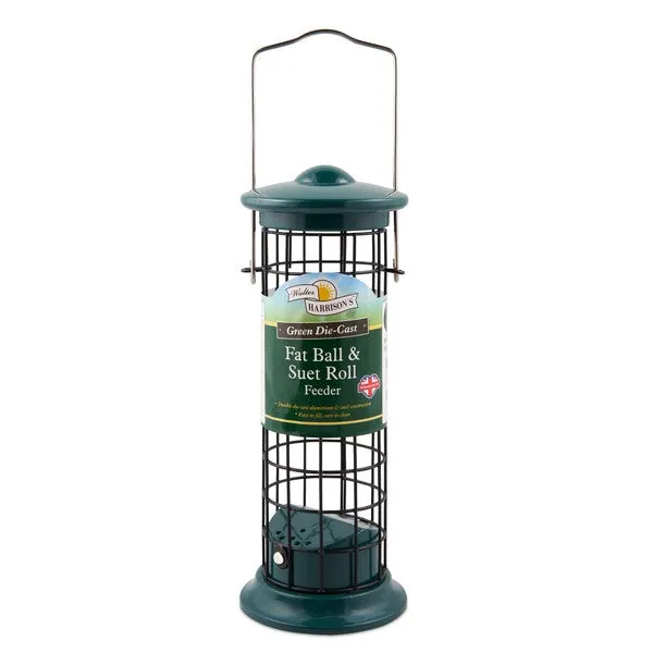 Walter Harrisons Green Die Cast Fat Ball & Suet Roll Feeder