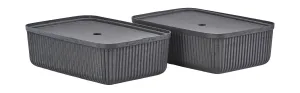Zone Denmark Pulp Storage Box 48x32x15 Cm 2 Pcs, Black