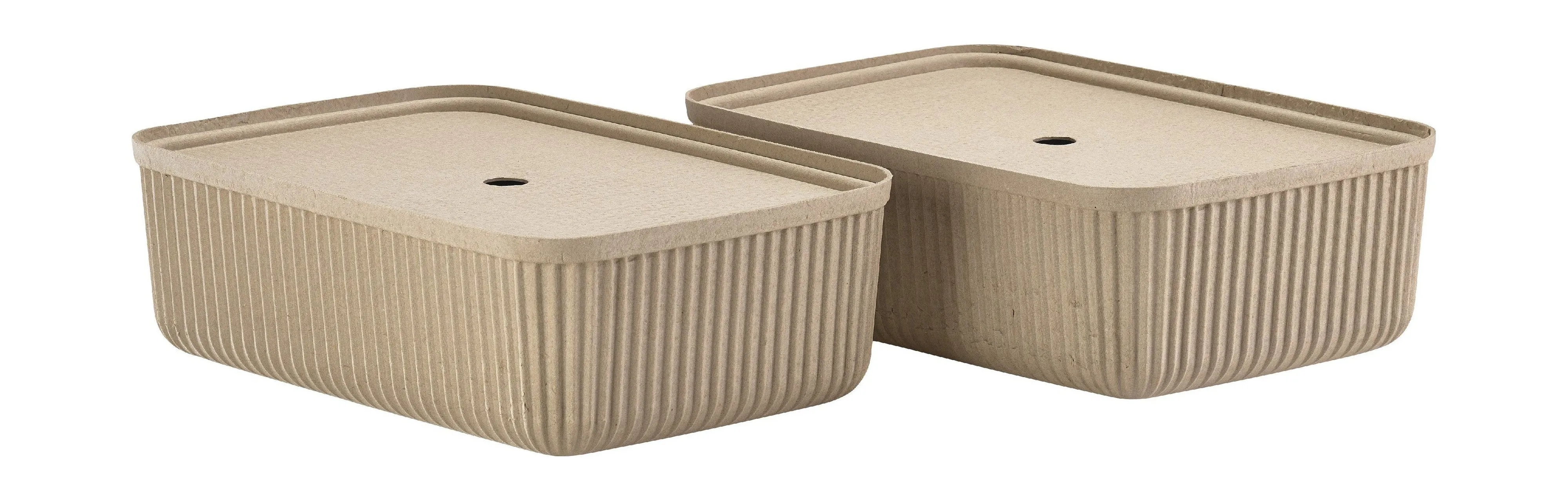 Zone Denmark Pulp Storage Box 48x32x15 Cm 2 Pcs, Natural Brown